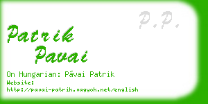 patrik pavai business card
