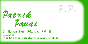 patrik pavai business card